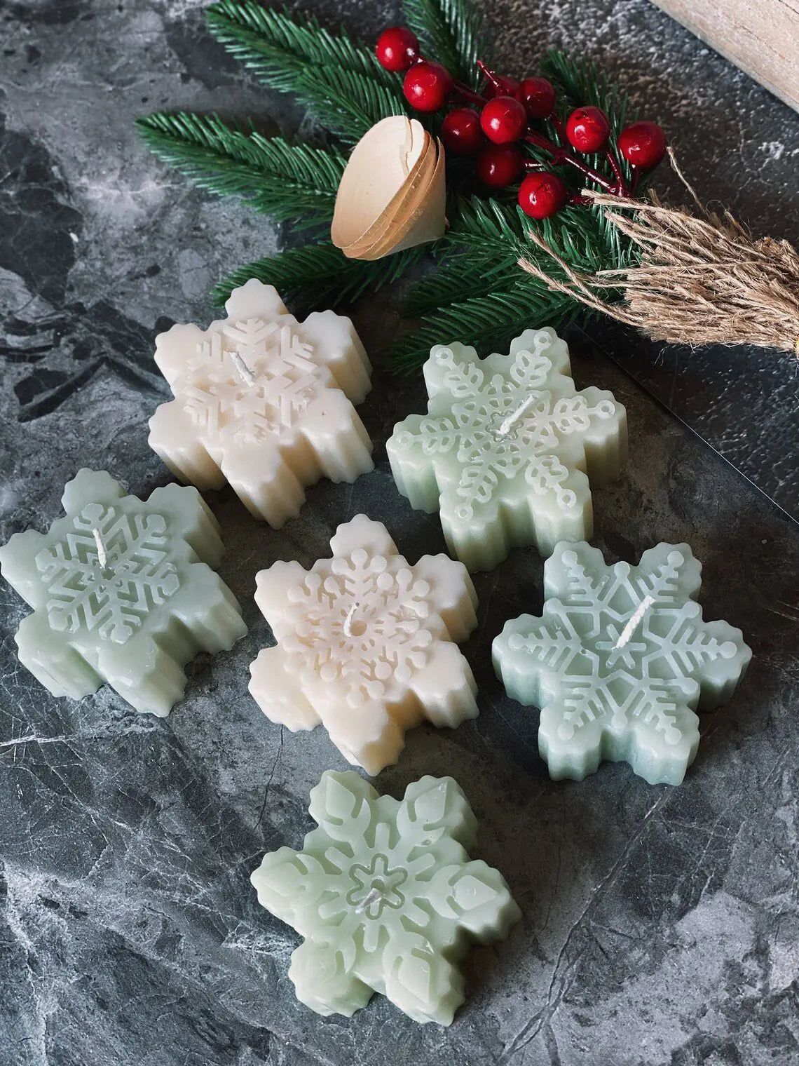 Snowflakes Handmade Soy Wax • Christmas Candle