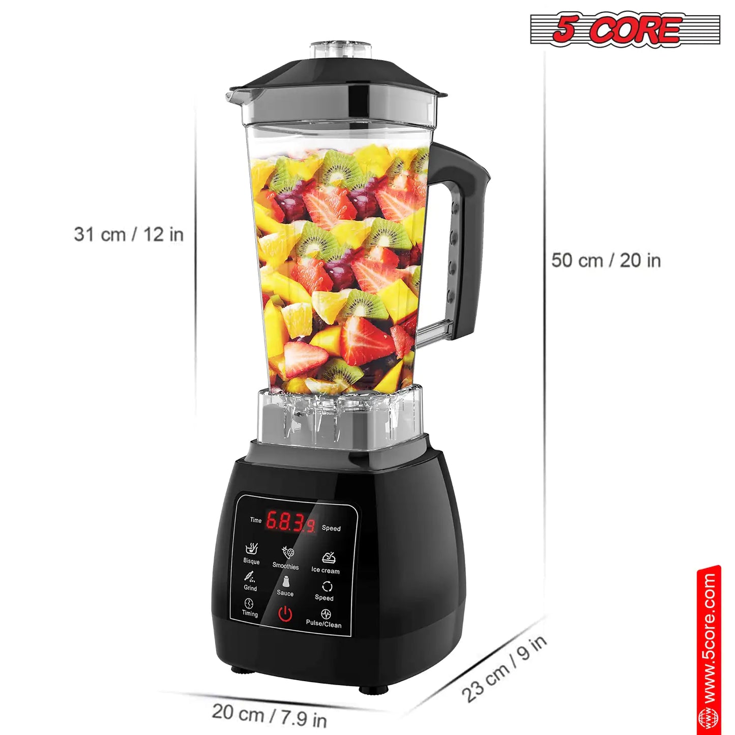 5Core Juicer Blender Machines 2000W Countertop Kitchen Smoothie Maker w 68oz Jar